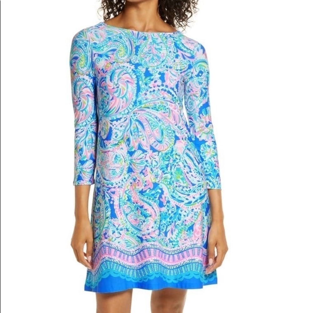 LILLY PULITZER Ophelia Dress 3/4 Sleeves open design in back